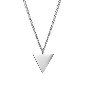 Collana Moderna con Nome Inciso al Laser, Triangolo Invertito in Argento, per Uomo e Donna - Product Image 4