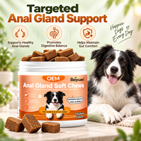 Friandises à Mâcher Tendres pour Chiens : Soutien des Glandes Anales, Fibres de Citrouille, Bien-être Digestif, Nutrition Probiotique, Qualité des Selles, Saveur Poulet, OEM