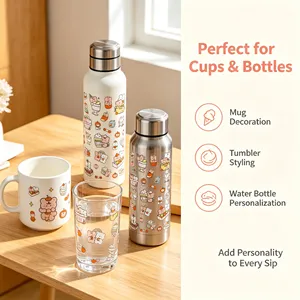 Pegatinas Impermeables para Botellas y Vasos, Impresión Personalizada con Logotipo de Marca, Adhesivos de Vinilo Autoadhesivos para Tazas - Product Image 4