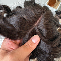 Toppe capillaire blonde avec mèches, en cheveux vierges russes, base mono, effet cuir chevelu naturel pour femmes - Fournisseur de choix