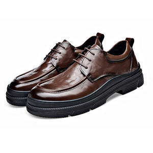 Zapatos casuales de negocios de nuevo estilo con suela gruesa antideslizante, zapatos de oficina negros, zapatos de cuero para hombre, cuero vacuno de primera calidad - Product Image 5