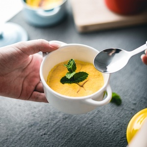 <span class=keywords><strong>Bol</strong></span> de cuisson miniature contemporain en porcelaine blanche 200 ml, qualité AB, finition lisse et vernie, multi-usages, écologique, technique personnalisée - Product Image 3
