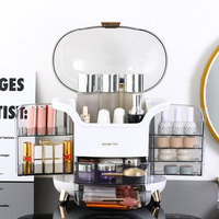 Organisateur de maquillage de luxe transparent à 10 tiroirs, grande boîte de rangement pour cosmétiques, bijoux, soins de la peau, boîte de présentation en plastique pour maquillage