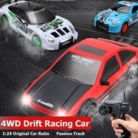 KSF Popular 1:24 Mini RC Drift Car 4WD Coche de juguete Control remoto Cable USB incluido Modelo de simulación Radio Control Juguetes para niños