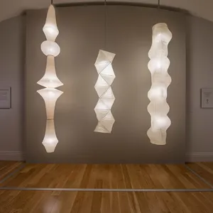 Nhật Bản cổ điển handmade gạo giấy Đèn chùm sáng tạo Mall trang trí nội thất lớn mặt dây đèn