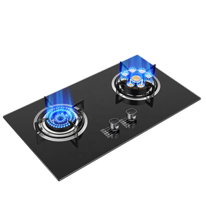 Fornello a Gas da <span class=keywords><strong>Incasso</strong></span> a 2 Fuochi in Vetro Temperato per Uso Domestico e Commerciale, <span class=keywords><strong>Piano</strong></span> <span class=keywords><strong>Cottura</strong></span> Smart per Cucina - Product Image 1