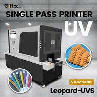 Imprimante de bracelets UV Giftec à passage unique CMYKW 1200 DPI, machine numérique à jet d'encre haute précision pour stylos, cartes, plastiques et artisanat