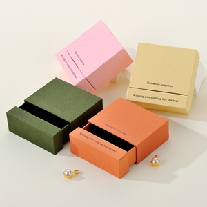 Custom Logo Printed Paper Sliding Drawer Jewelry Packaging <b>Box</b> <b>Gift</b> <b>Box</b> for Necklace Bracelet Stud <b>Earrings</b> - Product Image 2