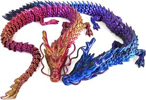 Dragón Articulado Impreso en 3D - Juguete Flexible con Diseño de Dragón, Impresión 3D en Morado e Iridiscente Azul, Decoración Genial para Escritorio y Regalo Único - Product Image 2