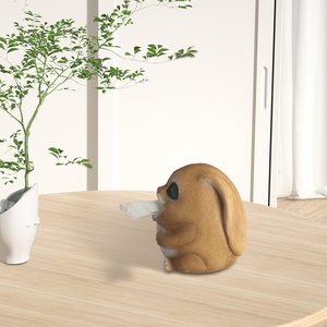 Statue de lapin en résine créative Sculpture Modèle animal mignon Boîte à mouchoirs ornementale pour décoration de table à manger de salon - Product Image 3