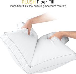 Ropa de cama Almohadas de cama para dormir Tamaño Queen Blanco Juego de 2 Refrigeración Calidad de hotel para espalda Estómago o personas que duermen de lado - Product Image 4