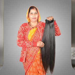 Máquina Doble Trama Onda Profunda 100% Raw Natural Indian Temple Bundle Processing Ninguno Trenzado Extensiones de Cabello Humano Sin Procesar - Product Image 1