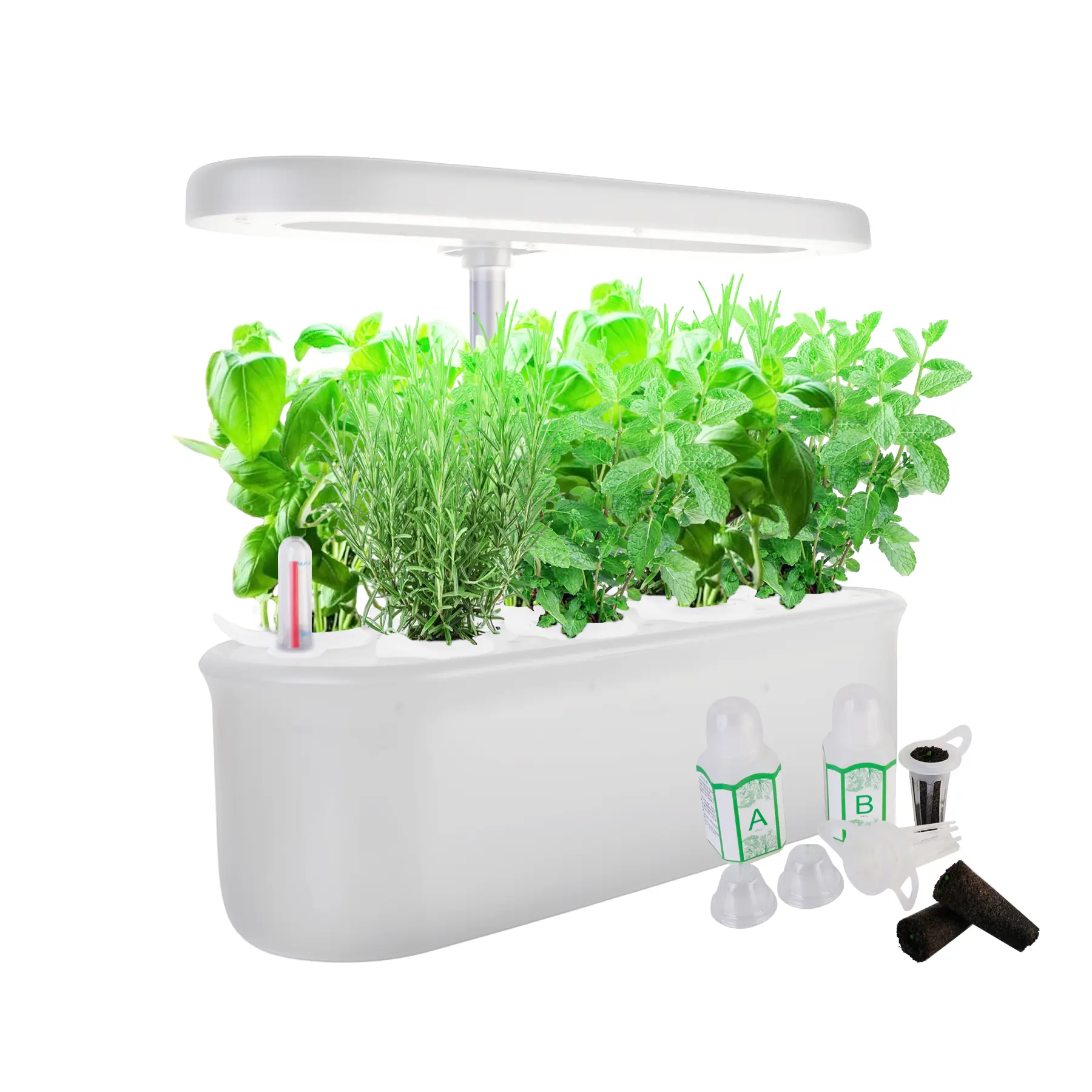 OEM personalizado 12W LED espectro completo sistema hidropónico Grow Kit Home Herb Garden maceta inteligente para encimera de cocina interior