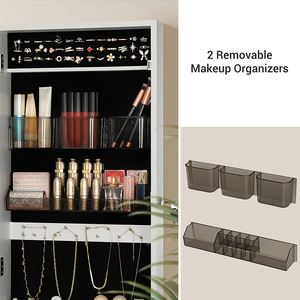 Wall Mounted Full <strong>Mirror</strong> <strong>Jewellery</strong> Armoire White Lockable Jewelry <strong>Cabinet</strong> with Full Length <strong>Mirror</strong> - Product Image 6