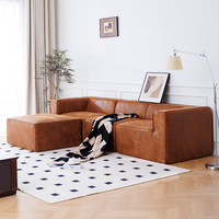 Sofa Kulit Mewah OEM Grosir Tanpa Rangka Bentuk L Sofa Terkompresi Tanpa Bingkai Sofa Modular Tanpa Perakitan Perabot Ruang Tamu
