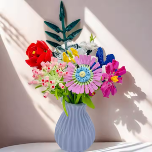 Kit de Construcción de Jarrón con Ramo de Rosas de Juguete para Manualidades, Decoración del Hogar, Flores Artificiales de Plástico, Juego de Bloques de Construcción - Product Image 6