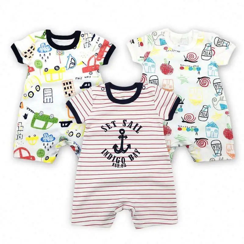 Gute Qualität Baby Stram pler Atmungsaktive Baby Unisex Sommer Baumwolle Großhandel Baby kleidung