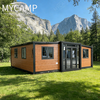 Maison préfabriquée pliable et extensible de luxe moderne de 40 pieds, maison préfabriquée mobile isolée et résistante aux ouragans de 20 pieds avec mobilier