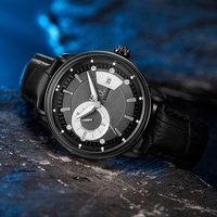Montre mécanique de luxe pour homme, bracelet en cuir véritable, boîtier en acier inoxydable de 41 mm, montre-bracelet automatique, logo personnalisé, montres de marque