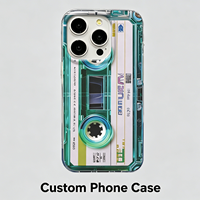 Coque de téléphone avec impression de cassette rétro pour iPhone 16/15/14/13/12 Pro Max, coque transparente antichoc Coque Iphone 	 iphones 15 Pro Max