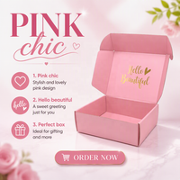 Boîte d'expédition en carton ondulé rose personnalisée, écologique, imprimée et gaufrée, prix usine