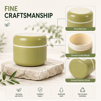 Pot de crème cosmétique vert olive personnalisé de luxe avec logo |   Emballage de soins de la peau de qualité supérieure OEM ODM pour les marques de beauté