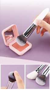 Juego de Brochas de Maquillaje Portátil de Viaje de 7 Piezas, de Pelo de Cabra Blanco Suave, <span class=keywords><strong>para</strong></span> Polvo Suelto, Sombra de Ojos, Colorete - Product Image 4