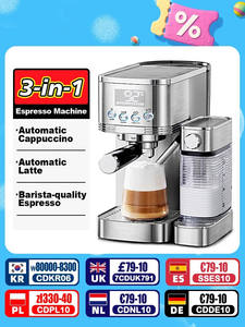 Máquina de café espresso de acero inoxidable completamente automática 3 en 1 Cafetera <span class=keywords><strong>Cappuccino</strong></span> Latte Maker con función de espuma de leche - Product Image 2