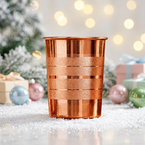 Handcrafted Pure Copper Water Cup Tumbler Traditional Ayurvedic Drinking Glass Premium Copper <b>Drinkware</b> for Daily - Product Image 1