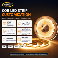 Bande LED COB intelligente AIKEOU 2mm 5mm IP65 CCT Blanc Chaud Dimmable Flexible IP68 5m 12V Extérieure Étanche 24V