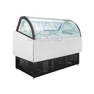 Kính Cong Thương Mại <span class=keywords><strong>LED</strong></span> Ánh Sáng Gelato Hiển Thị Tủ Đông Fan Làm Mát Ice Cream Tủ Đông Cho Món Tráng Miệng Và Nước Giải Khát Cửa Hàng - Product Image 1