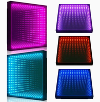 Dalles de sol LED à effet abysse 3D, éclairage de scène miroir RGB, panneaux modulaires, télécommande sans fil pour DJ et discothèque