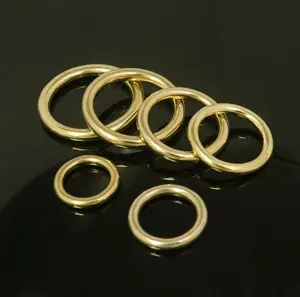 Cincin kuningan kuningan padat bulat o cincin tas aksesoris logam o cincin untuk anjing kerah perangkat keras 16mm 20mm 26mm 38mm 45mm 50mm