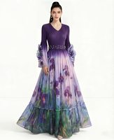 Robe à fleurs pour femmes, nouvelle collection printemps-automne 2026, robe à volants à manches longues