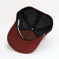 Potongan harga topi bisbol pria topi bisbol merah bata 5 panel tambalan karet grosir MOQ rendah produsen pabrik kualitas tinggi
