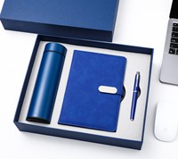 Set de Regalo Triple Premium: Vaso de Acero Inoxidable con Pantalla de Temperatura Inteligente, Cuaderno y Bolígrafo, con Logotipo Personalizado, Caja Ejecutiva para Oficina, Venta al Por Mayor
