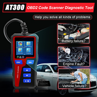 Escáner OBD2 12V Rojo AT300 Lector de Códigos OBDII Analizador de Motor para Diagnóstico de Vehículos