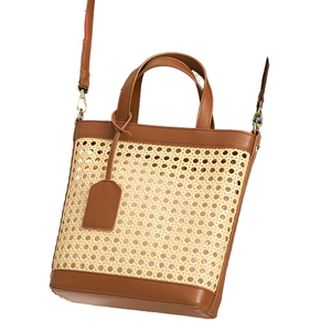 Sac à main en paille tressée en rotin fait main pour femmes de luxe été 2025, sac à main octogonal à six trous creux pour les vacances à la plage - Product Image 1