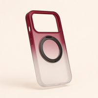 Coque de téléphone givrée pour iPhone 18 Pro, dos en acrylique dégradé, support magnétique, toucher doux, anti-chute, impression personnalisée OEM
