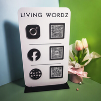 Panneau personnalisé pour table, Instagram, réseaux sociaux, miroir, code QR, panneau en acrylique pour réseaux sociaux
