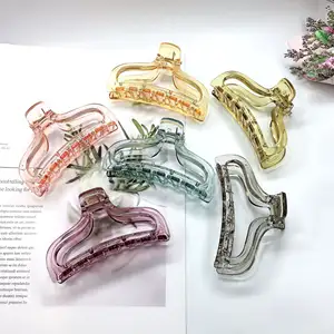 Semplice Trasparente Colorato Clip di Capelli Acrilico Artiglio Grande Design Francese di Capelli Mascella Morsetto per Le Donne