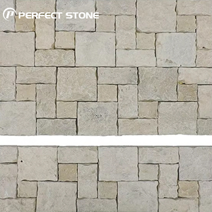 แผ่นหินธรรมชาติหินปูนสีเหลืองหินปูนหิ้งตกแต่งผนังวิลล่า - Product Image 1