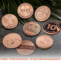 Pièce de monnaie en cuivre à relief profond avec logo en relief 2D/3D, pièce commémorative en cuivre de 1 once, commande en gros, prix d'usine, pièces de monnaie en cuivre