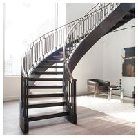 Escalier intérieur incurvé haut de gamme, structure circulaire moderne, marches pour projets de décoration de villas, hôtels et halls commerciaux