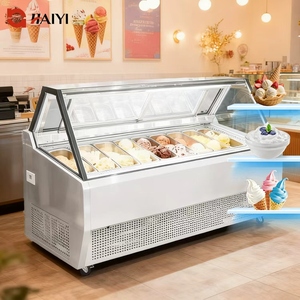Congélateur de présentation de crème glacée commercial avec porte vitrée, refroidissement direct, vitrine de crème glacée, réfrigérateur - Product Image 2