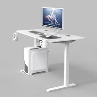 Bureau debout réglable en hauteur en métal blanc pour la maison et le bureau, design ergonomique avec fonctionnalités pliables/convertibles