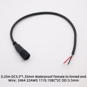 Konektor Jack Plug Industri DC35135 Pria Wanita dengan Pengunci Tahan Air 2 Pin Kabel PVC 22AWG untuk Lampu Strip LED Tegangan Rendah - Product Image 6