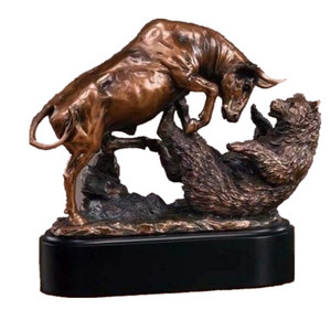 Figurine d'ours taureau en résine personnalisée Shunxu Prix du marché financier Fabricant OEM ODM Fourniture pour cadeau d'affaires - Product Image 1