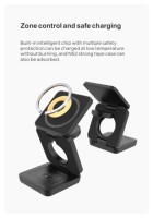 Station de charge sans fil magnétique pliable 3 en 1, écouteurs, montre, support de charge sans fil pour téléphone, chargeur portable multifonctionnel