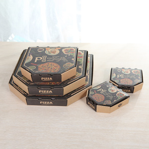 Personalizado padrão de design etiquetas 4/6/8/10/12/14/24 polegadas papelão preto octagon caixa de fatia de pizza caixa de hexágono para a Itália - Product Image 4